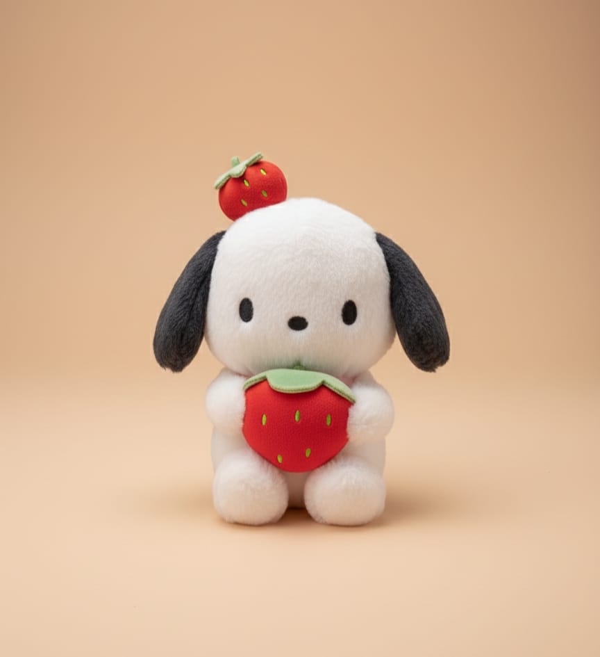Peluche Sanrio Pachi Dog con Fresa